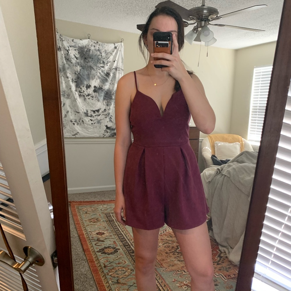 Purple Suede Romper - Picture 1 of 1